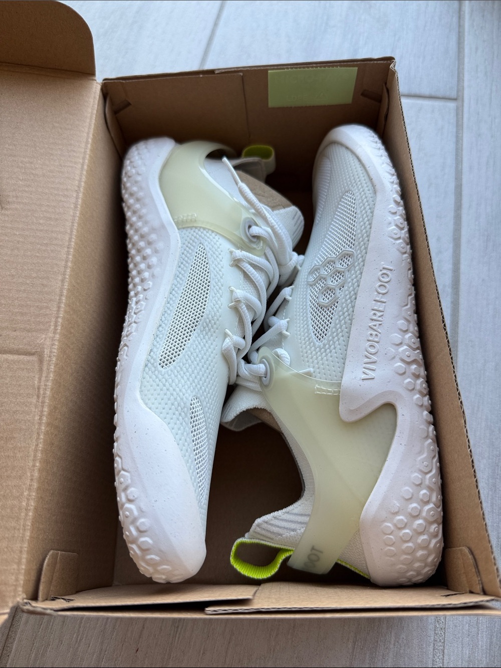 Vivo Barefoot Women’s White & Light Green Athletic Shoes